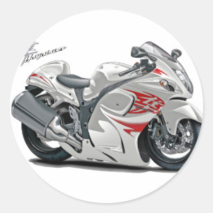 Adesivo Redondo Hayabusa White-Red Bike