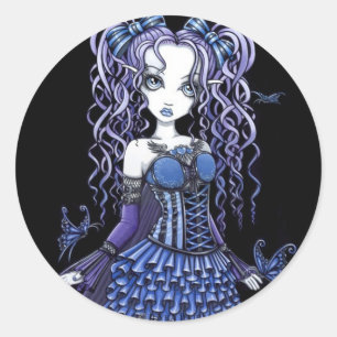 Adesivo Redondo "Haylee" Púrpura Tatota Borboleta Fada