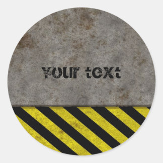 Adesivo Redondo Hazard Stripes Design