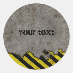 Adesivo Redondo Hazard Stripes Design