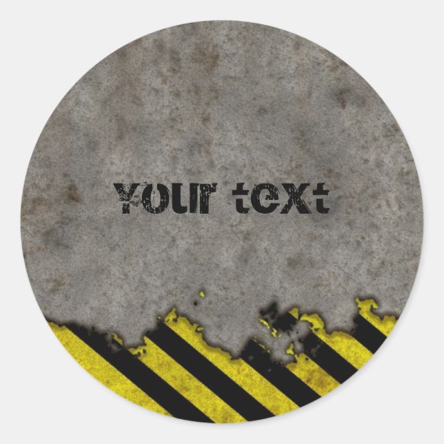 Adesivo Redondo Hazard Stripes Design (Frente)