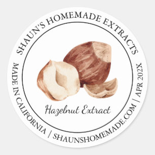 Adesivo Redondo Hazelnut Extract Modern label