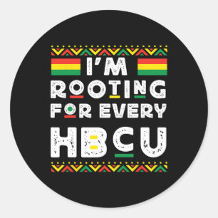 Adesivo Redondo Hbcu História Negra Mês Eu estou torcendo por cada
