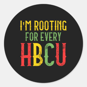 Adesivo Redondo Hbcu História Negra Mês Eu estou torcendo por cada