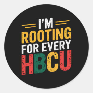 Adesivo Redondo Hbcu História Negra Mês Eu estou torcendo por cada