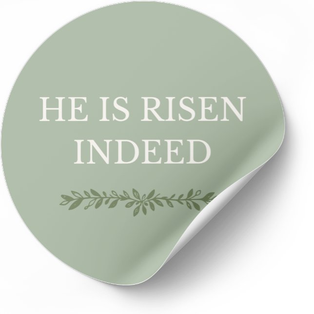 Adesivo Redondo He is Risen Indeed Sticker Christian Faith Design (Criador carregado)