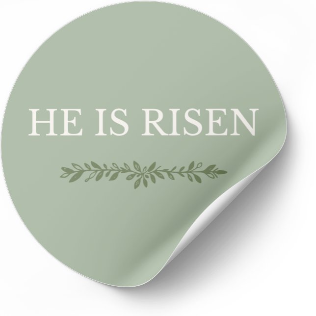 Adesivo Redondo He Is Risen Minimal Easter Faith Round Sticker (Criador carregado)