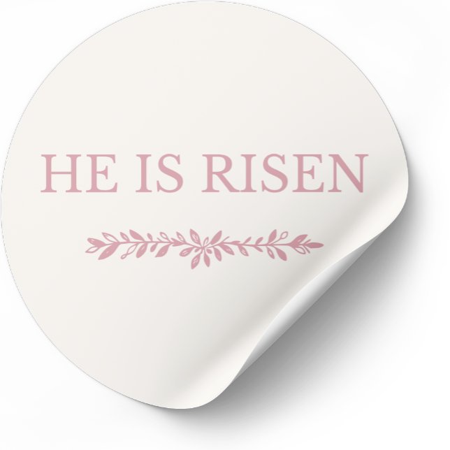 Adesivo Redondo He Is Risen Sticker – Biblical Hope Verse (Criador carregado)