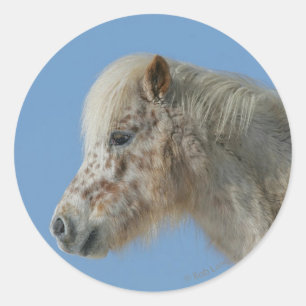 Adesivo Redondo Headshot diminuto do cavalo