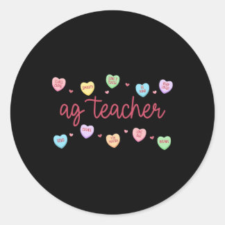 Adesivo Redondo Heart Candy Ag Agriculture Teacher Valentines Farm