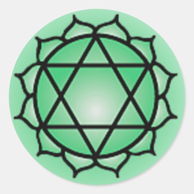 Adesivo Redondo Heart Chakra Stickers (Frente)