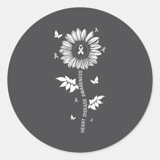 Adesivo Redondo Heart Disease Awareness Month  (Frente)