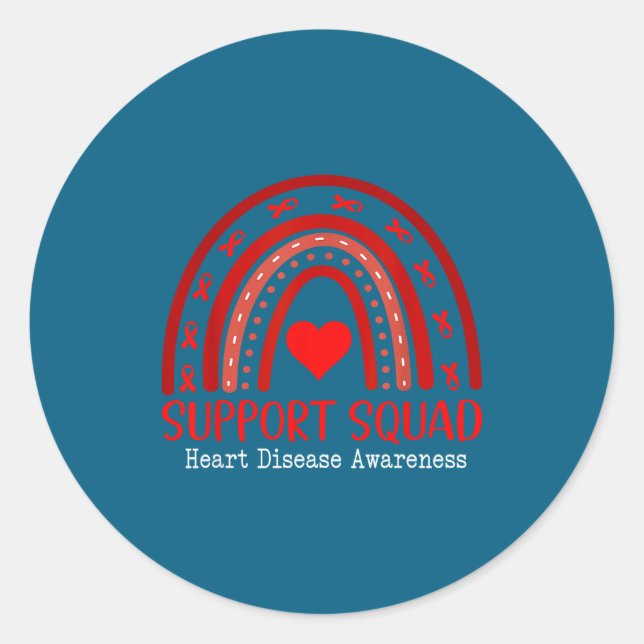 Adesivo Redondo Heart Disease Awareness Month Open Heart Diseases  (Frente)