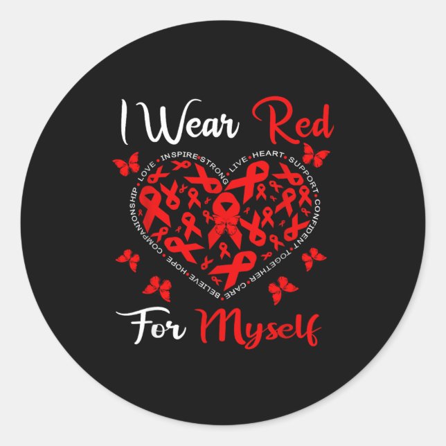 Adesivo Redondo Heart Disease Awareness Month Open Heart Diseases  (Frente)