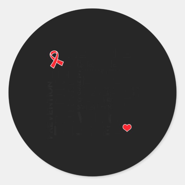 Adesivo Redondo Heart Disease Month Suprt Walk Tee  (Frente)