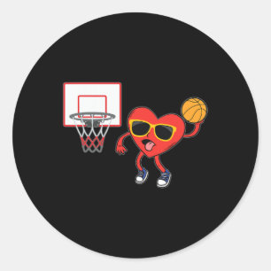 Adesivo Redondo Heart Dunk Basball Player Dia de os namorados Love