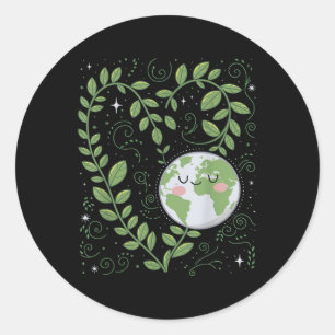 Adesivo Redondo Heart Earth Day 2025 Environment Plant Leaf