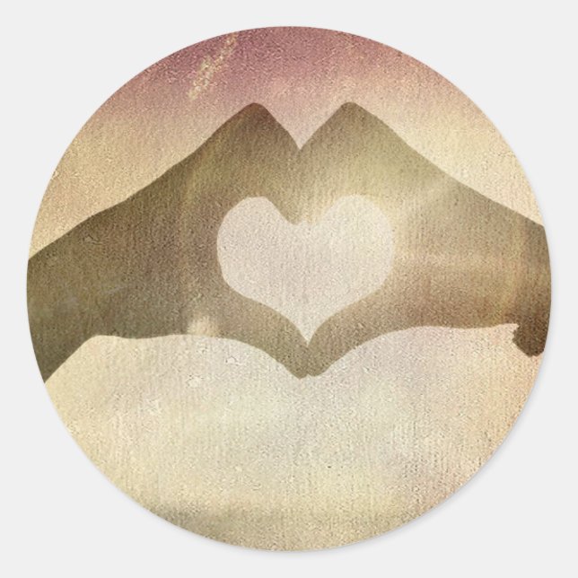 Adesivo Redondo Heart Hands (Frente)
