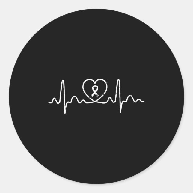 Adesivo Redondo Heart Health Heart Disease Awareness Heartbeat Chd (Frente)