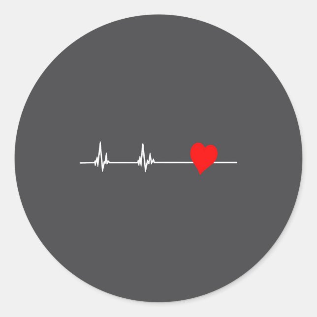 Adesivo Redondo Heart Health Heart Disease Awareness Heartbeat Wom (Frente)