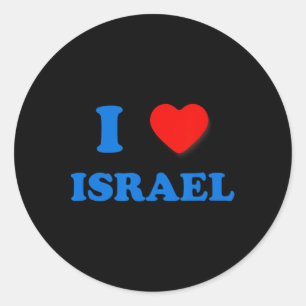 Adesivo Redondo Heart Israel I Love Israel Independence Day Star O