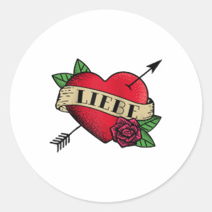 Adesivo Redondo Heart Liebe Tattoo Raglan Baseball Tee_1