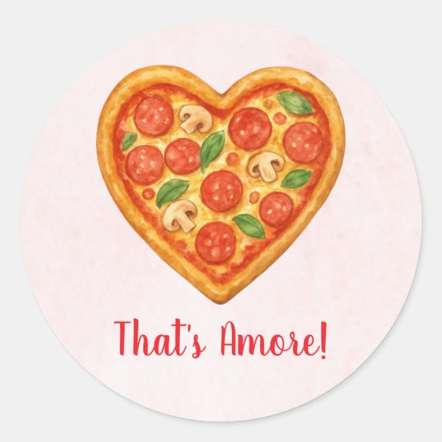 Adesivo Redondo Heart Pizza Round Sticker | Red Checkered Wedding (Frente)