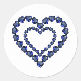 Adesivo Redondo Heart Sapphire Gemstone