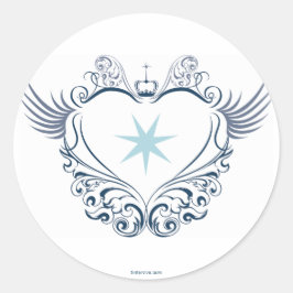 Adesivo Redondo Heart Sticker