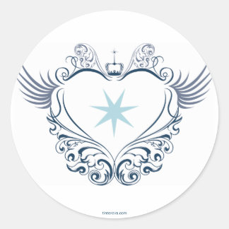 Adesivo Redondo Heart Sticker