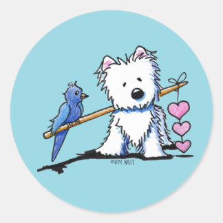 Adesivo Redondo Heart Strings Westie Sticker