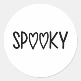 Adesivo Redondo Heart Typography spooky