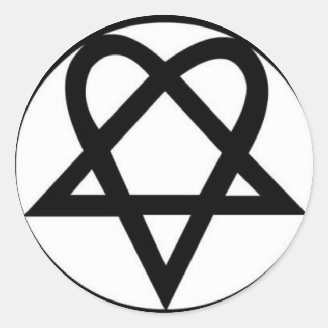 Adesivo Redondo heartagramaHIM (Frente)