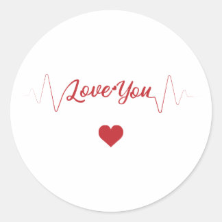 Adesivo Redondo Heartbeats of Love: for Valentines Day