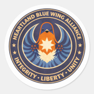 Adesivo Redondo Heartland Blue Wing Alliance MissouriAdesivo