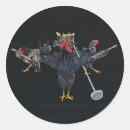 Adesivo Redondo Heavy Metal Chickens