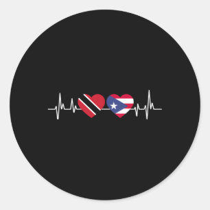Adesivo Redondo Hebeat Porto Rico Flag Trinidad E Tobago