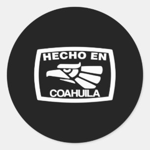 Adesivo Redondo Hecho En Coahuila México Estado Mexicano Estado Es