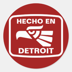 Adesivo Redondo Hecho en Detroit personalizado personalizado perso