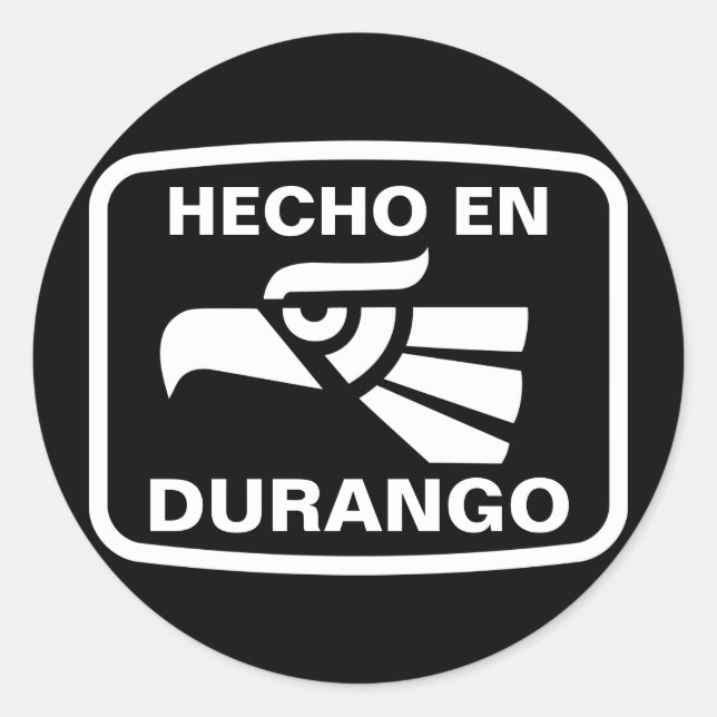 Adesivo Redondo Hecho en Durango personalizado personalizado perso (Frente)