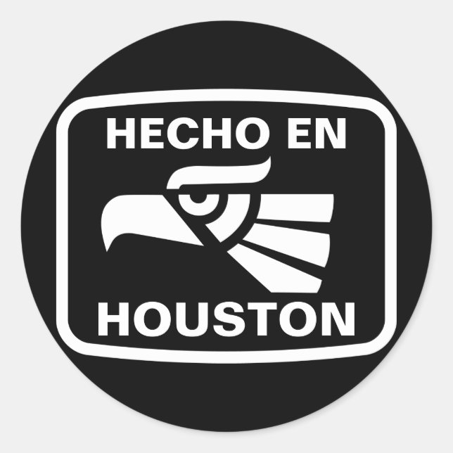 Adesivo Redondo Hecho en Houston personalizado personalizado perso (Frente)