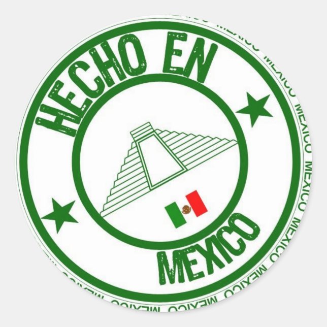 Adesivo Redondo Hecho en méxico (Frente)