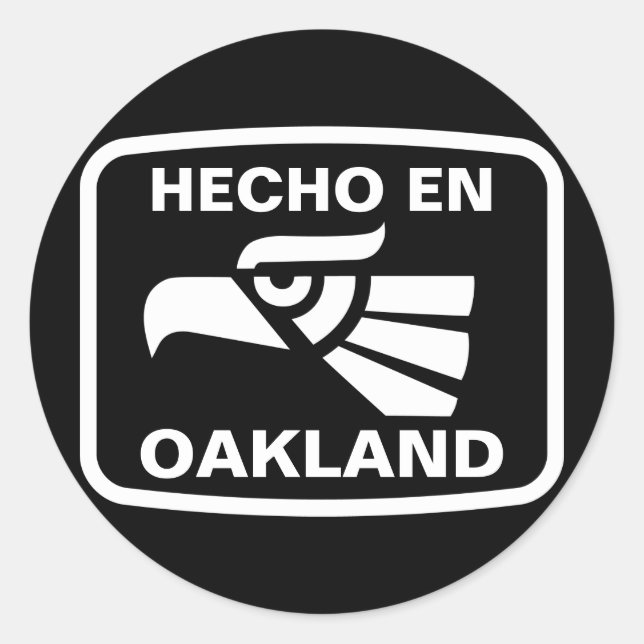 Adesivo Redondo Hecho en Oakland personalizado personalizado perso (Frente)