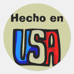 Adesivo Redondo Hecho en USA Sticker