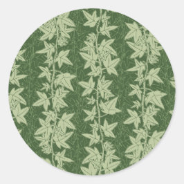 Adesivo Redondo Hedera Ivy Vines - padrão botânico verde L_D.
