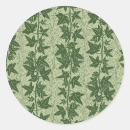Adesivo Redondo Hedera Ivy Vines - padrão D_L verde botânico.