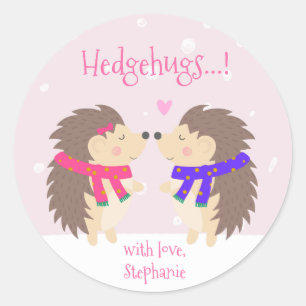 Adesivo Redondo Hedgeabgs! Natal de porco personalizado bonito