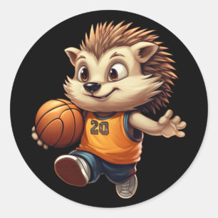 Adesivo Redondo Hedgehog 1 de basquete