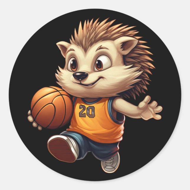 Adesivo Redondo Hedgehog 1 de basquete (Frente)