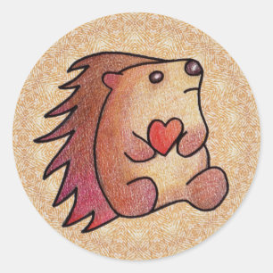 Adesivo Redondo Hedgehog Love!